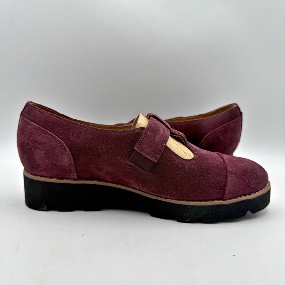 Vionic Womens Carmen Mary Jane Shoes US 6 Wide EU 36 Red Wine Suede NWOB - Picture 4 of 12